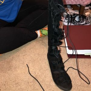 Tall lace up gladiator sandals